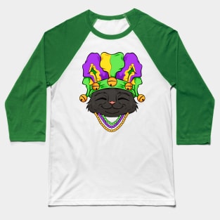 black cat mardi gras carnaval new orleans Baseball T-Shirt